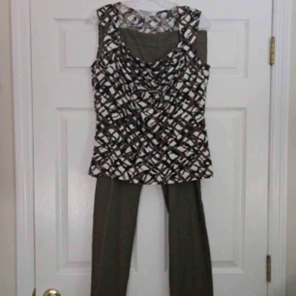 Olive green pant with top